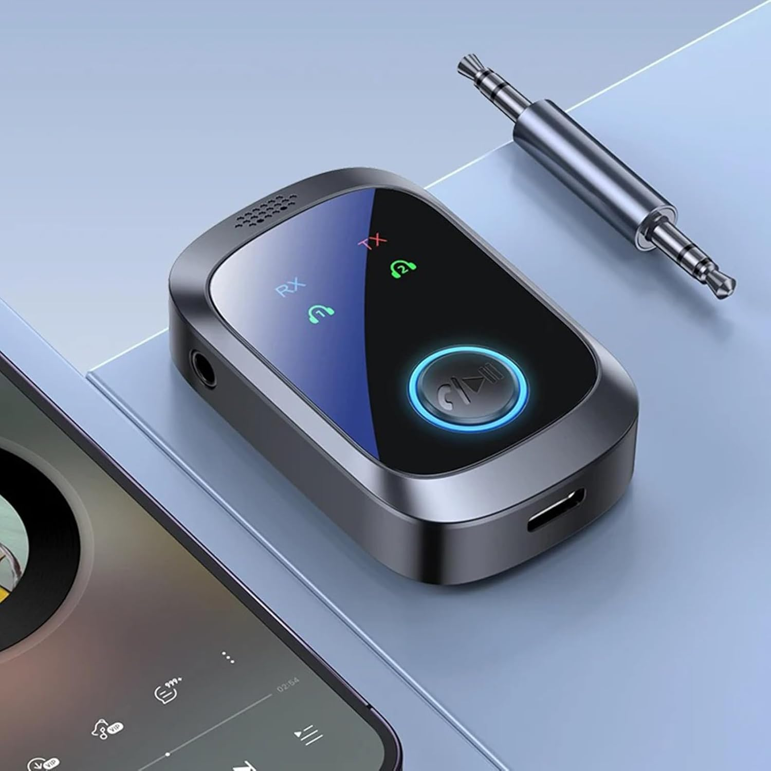 Wireless Audio Transmitter | Wireless Receiver Transmitter - Double Stream Multipoint 2 in 1 Hifi LCD Screen for Music Game Consoles Tvs Speakers Cell Phones Pc Car Home Gym image number 3