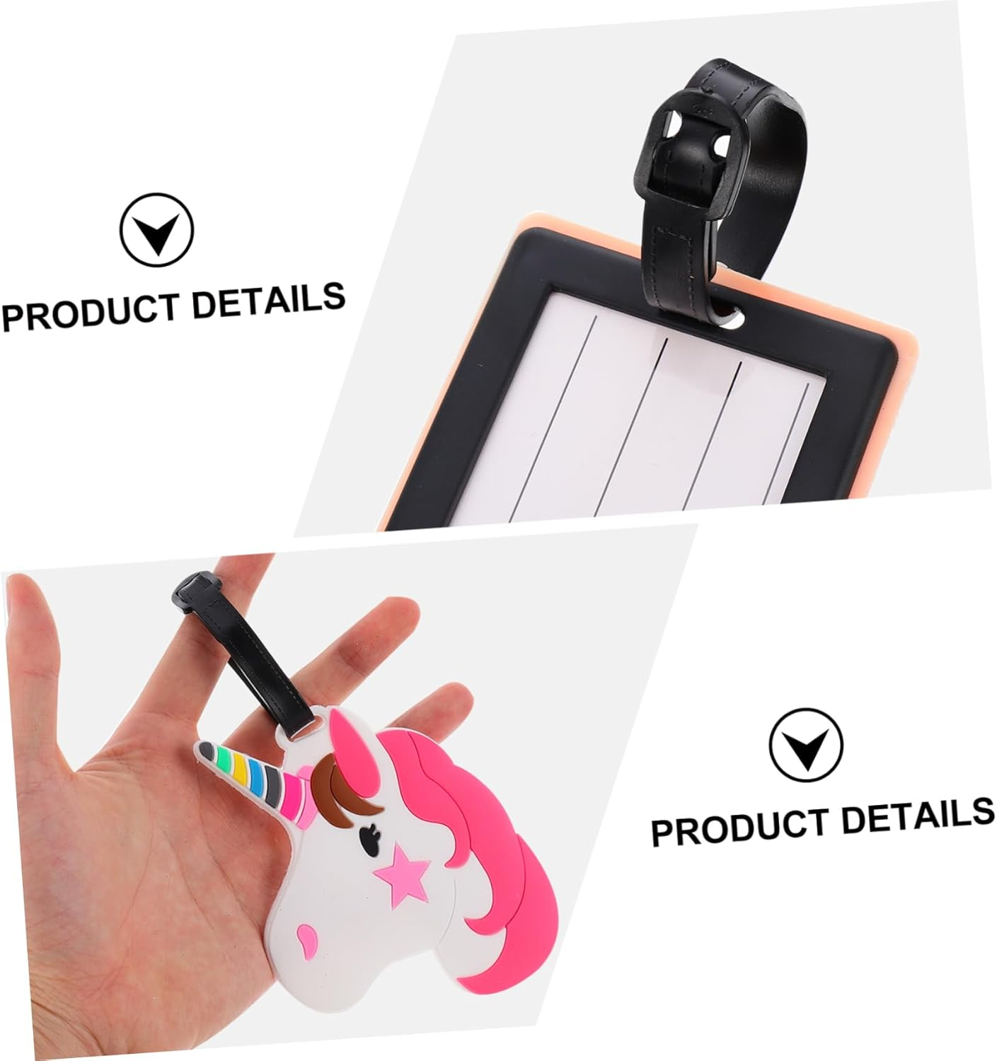 LIGIGWASH 5Pcs Luggage Tag Set Suitcase Luggage Identifiers Travel Baggage Labels Flamingo Theme Material for Men Women Boys and Girls image number 2