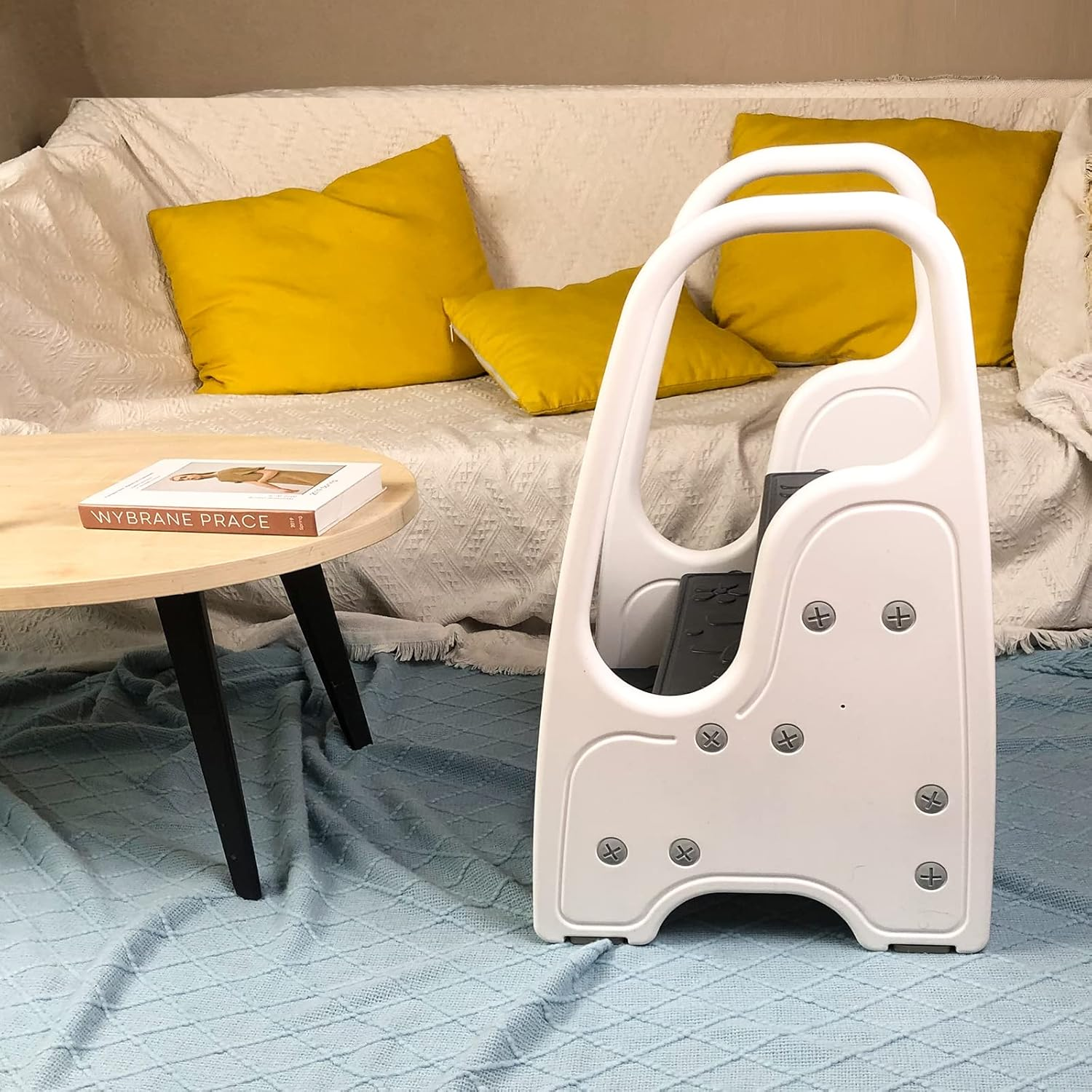 3 Step Stool for Toddler,Kids Three Step Stool for Bathroom Sink or Kitchen Counter Standing Tower, Children Step up Learning Helper with Safety Handles and Non-Slip Pads,Blue - Pink image number 4