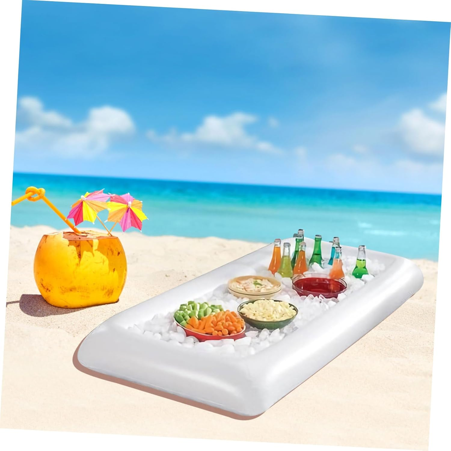 KOMBIUDA 3Pcs Inflatable Floating Salad Plate Pool Party Supplies Swimming Pool Drink Holder for Water Party Decoration image number 2