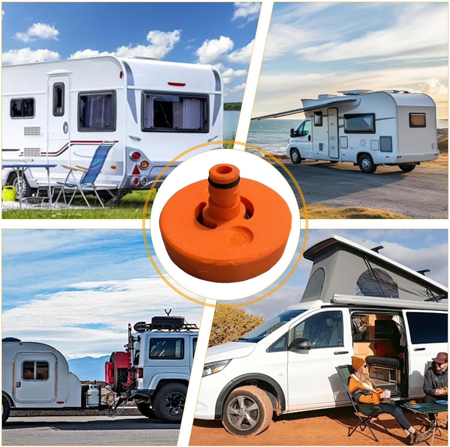 RV Fresh Water Inlet, 3.03 Inches, Leak Proof Tank Adapter for City Connection, Replacement Filler Hatch with Secure Cap Design, Vehicle Boat Trailer Accessory for Outdoor Camping Travel Use image number 5