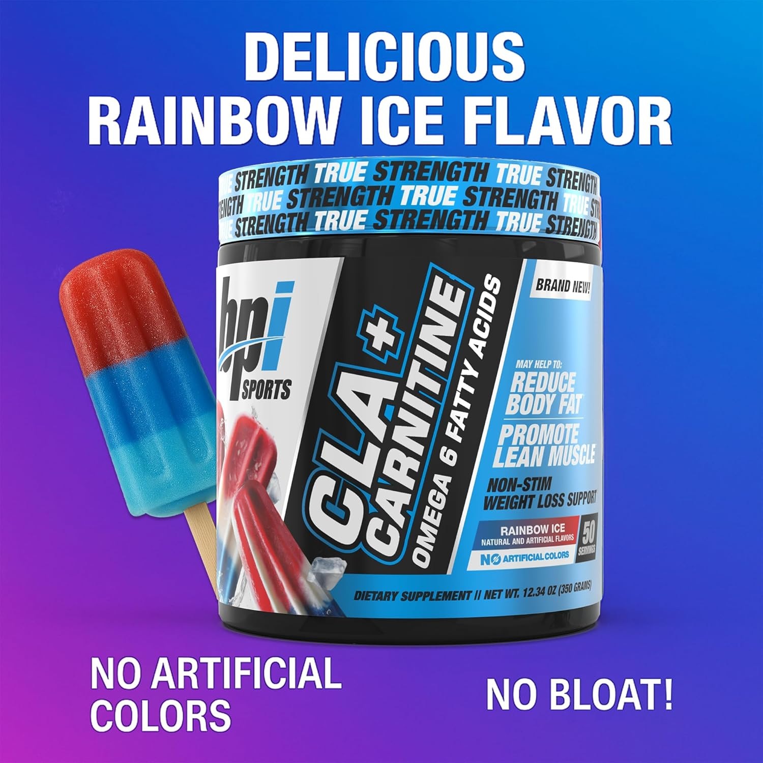 BPI Health CLA + Carnitine, 50 Servings, Rainbow Ice, 0.32 Kilograms image number 2