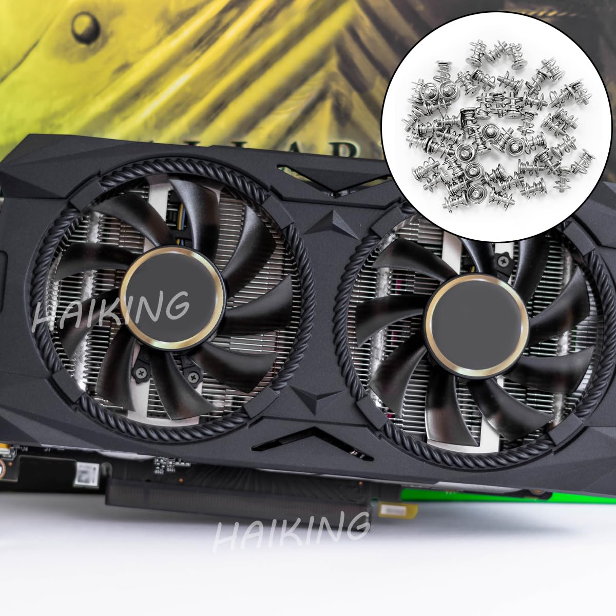 HAIKING Springs Graphics Card Screw, 50 Pcs GPU Graphics Card Back Plate Heatsink Screws for Computer (M2 X 8Mm) image number 2