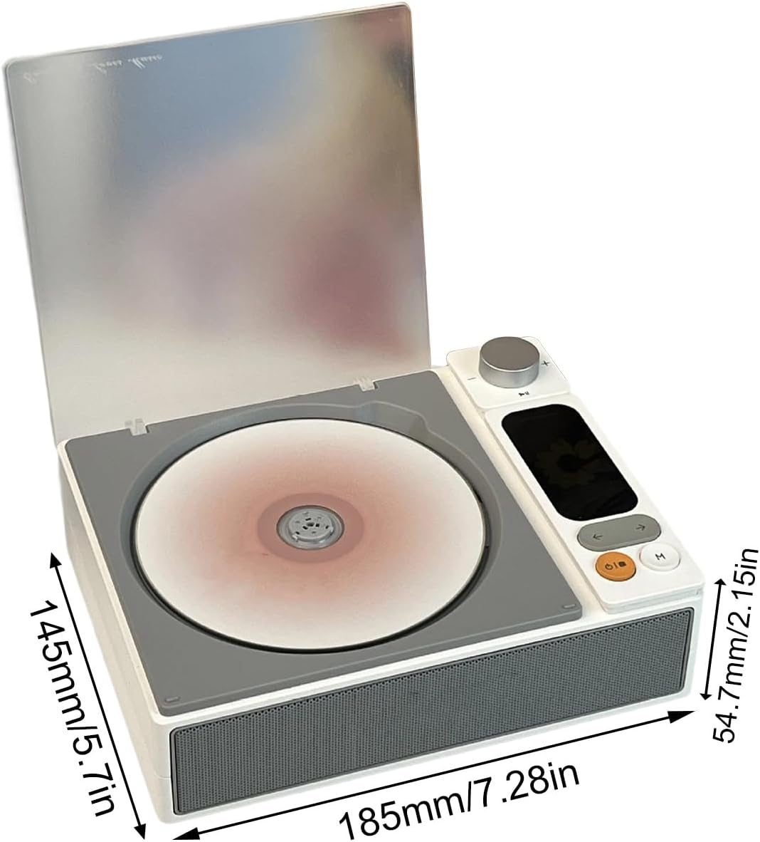 Oxtxuzdm Portable Hifi Music Player with Multiformat Supports & Built-In Speakers Durables ABS Design for Travel Home Office Portable Cds Player for Travel image number 1