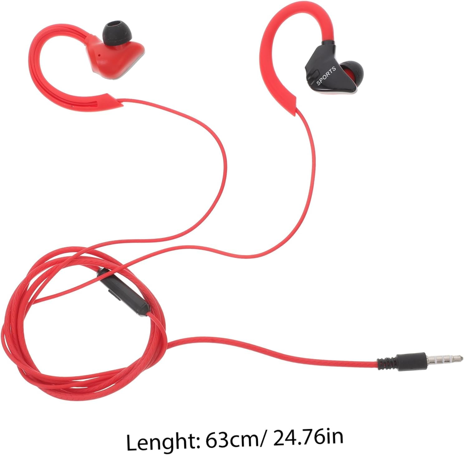 KOMBIUDA Wired Ear Hook Headset In-Ear Earphones 3.5Mm Plug for Sports Running Waterproof Wired Headphones Inline Control for Active Users image number 4