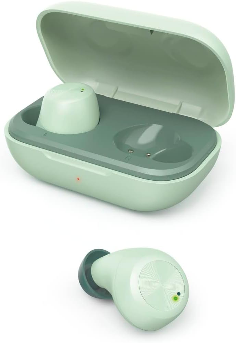 Hama Spirit Chop IPX4 Bluetooth Headphones (True Wireless In-Ear Headphones Green, Wireless Headphones In-Ear Wireless with USB C Charging Box) Mint Green Light Green