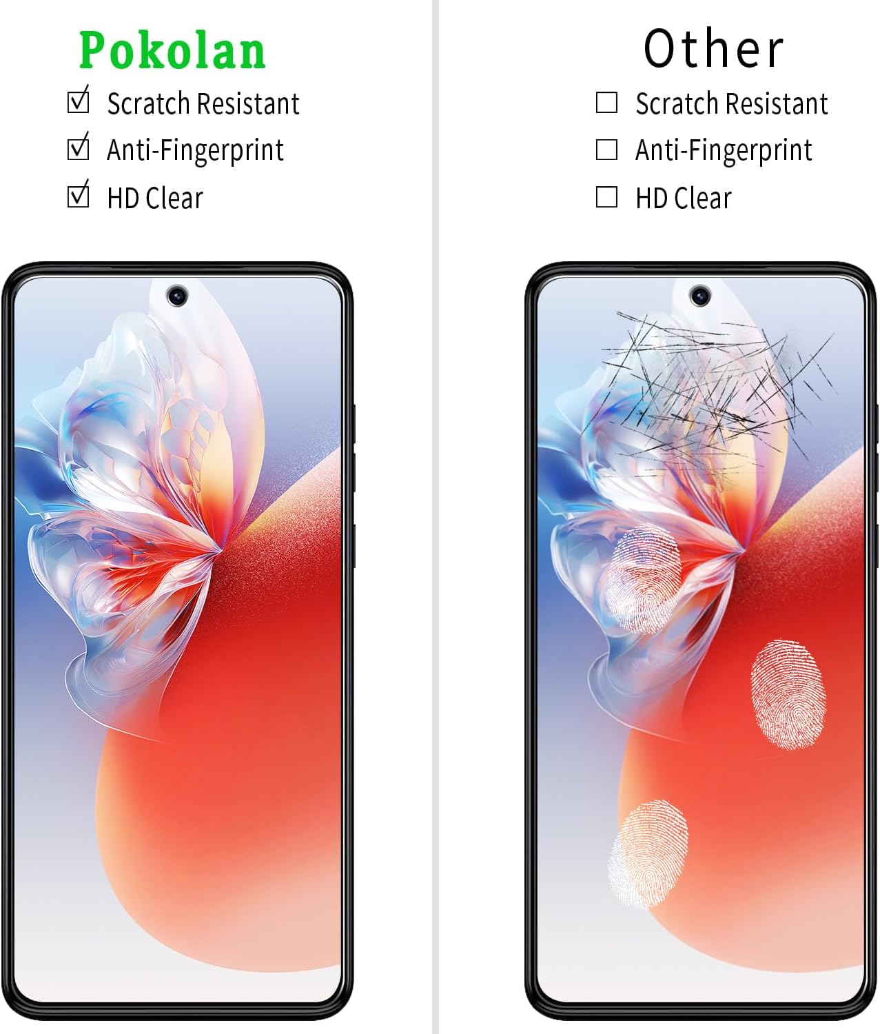 Pokolan 3 Pack Screen Protector for Motorola Moto G84 Tempered Glass, 9H Hardness, Case Friendly, anti Scratch, Bubble Free, Easy to Install image number 5