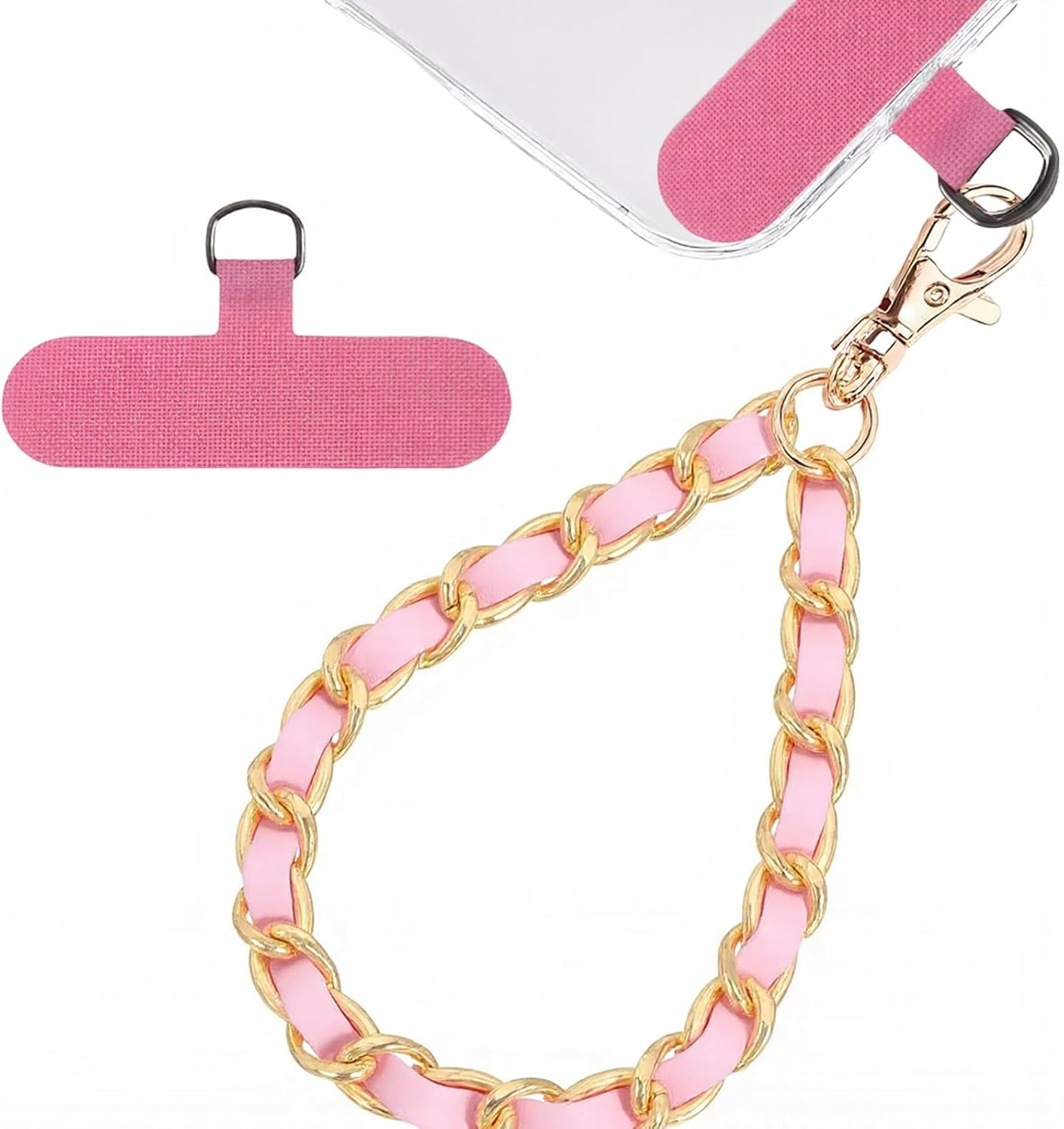 AIQIUQIU Cell Phone Charm Strap with Wrist Metal Chain Detachable Phone Lanyard for Girls Women, Adjustable Wrist Strap Hand Lanyard for All Smartphone