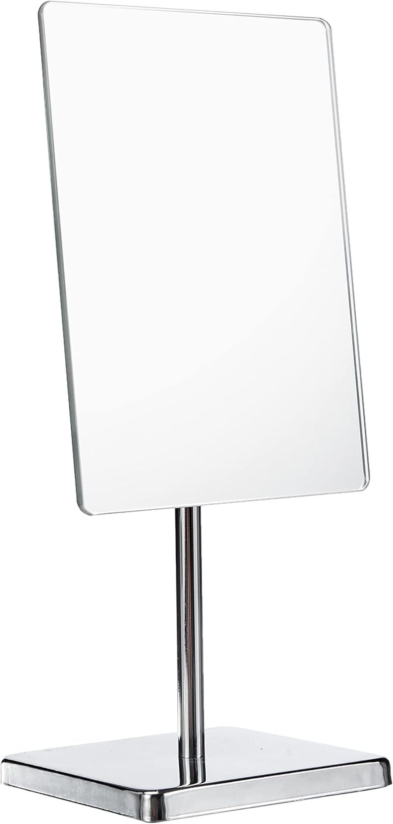 Axentia Cosmetic Mirror Pedestal Mirror Rectangular Table Mirror with Base Bathroom Vanity Mirror, Silver image number 2
