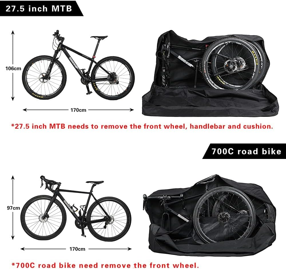 Rhinowalk Bike Travel Bag Case Box Thick Bicycle Folding Carry Bag Pouch,Bike Transport Case for Air Travel image number 4