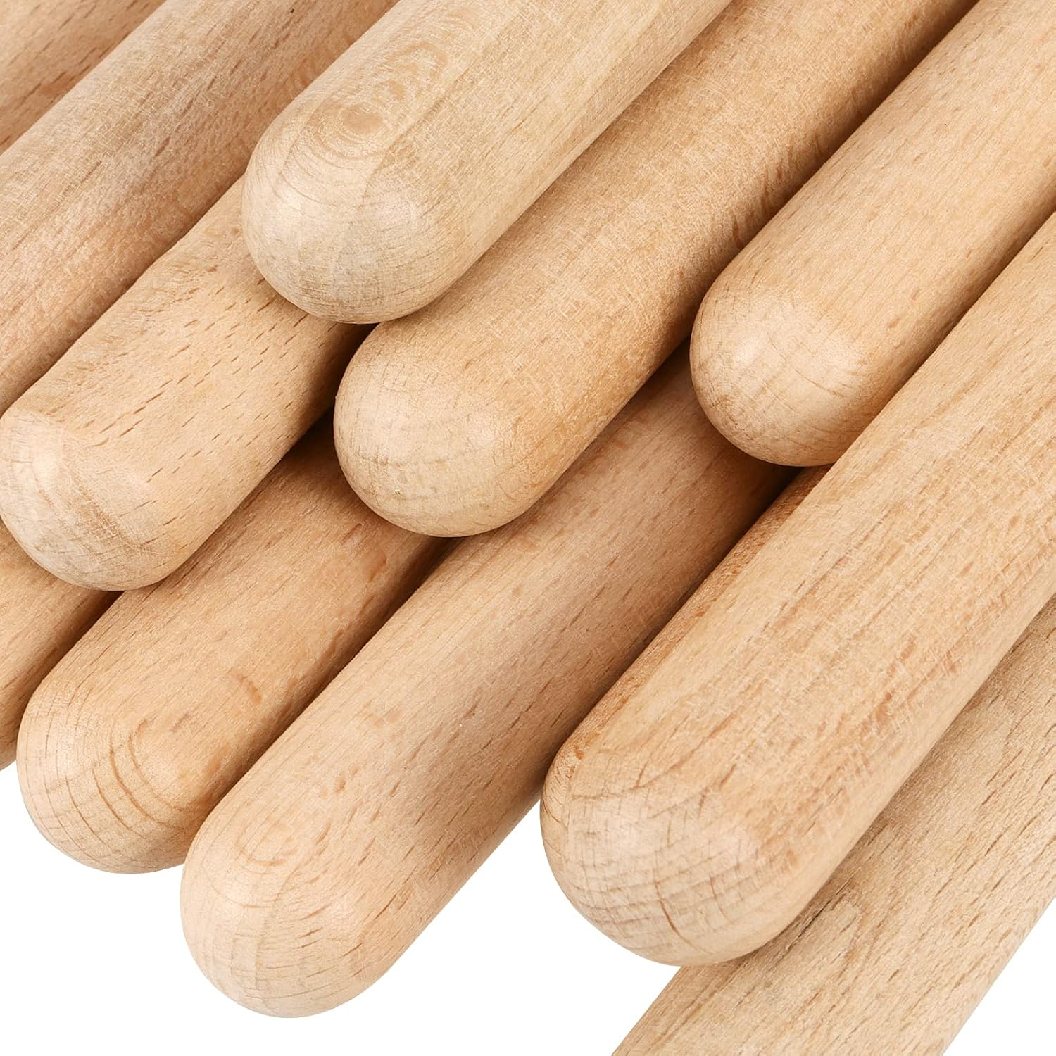 SINJEUN 16 Pair (32 Pack) Wooden Rhythm Sticks, 8 Inch Classical Wood Claves Musical Percussion Instrument, Natural Hardwood Music Lummi Sticks for Student, Musicians image number 4