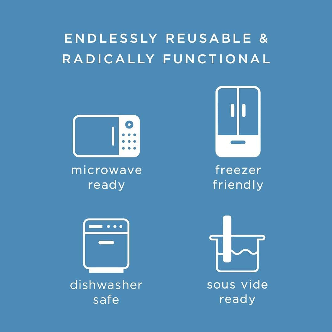 Reusable Extra Thick Silicone Food Storage Bags -3 Packs Zipper Freezer Bags for Vegetable, Fruit, Sandwich, Snack, Lunch, Liquid, Travel, Dishwasher-Safe Lunch Storage Bags image number 1