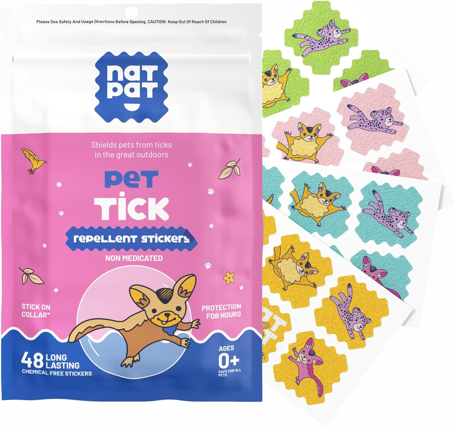 NATPAT Pet Tick Repellent Patches | Proven Natural Tick Protection for Dogs & Cats | Safe for Pets | Non-Toxic, Easy to Apply - 48 Patches - Locket Sold Separately image number 4
