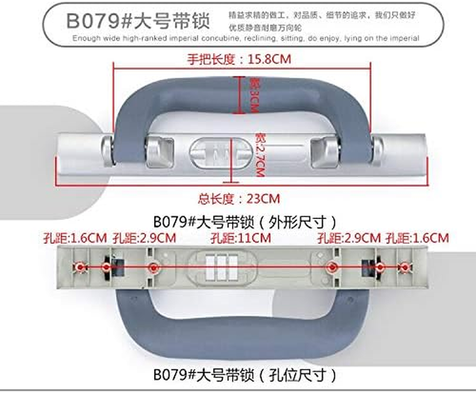 Luggage Hardware Suitcase Repair Parts Handle Travel Case Pull Rod Cipher Suitcase Hand Carry General Handle PVC - (Color: B079BS) image number 6