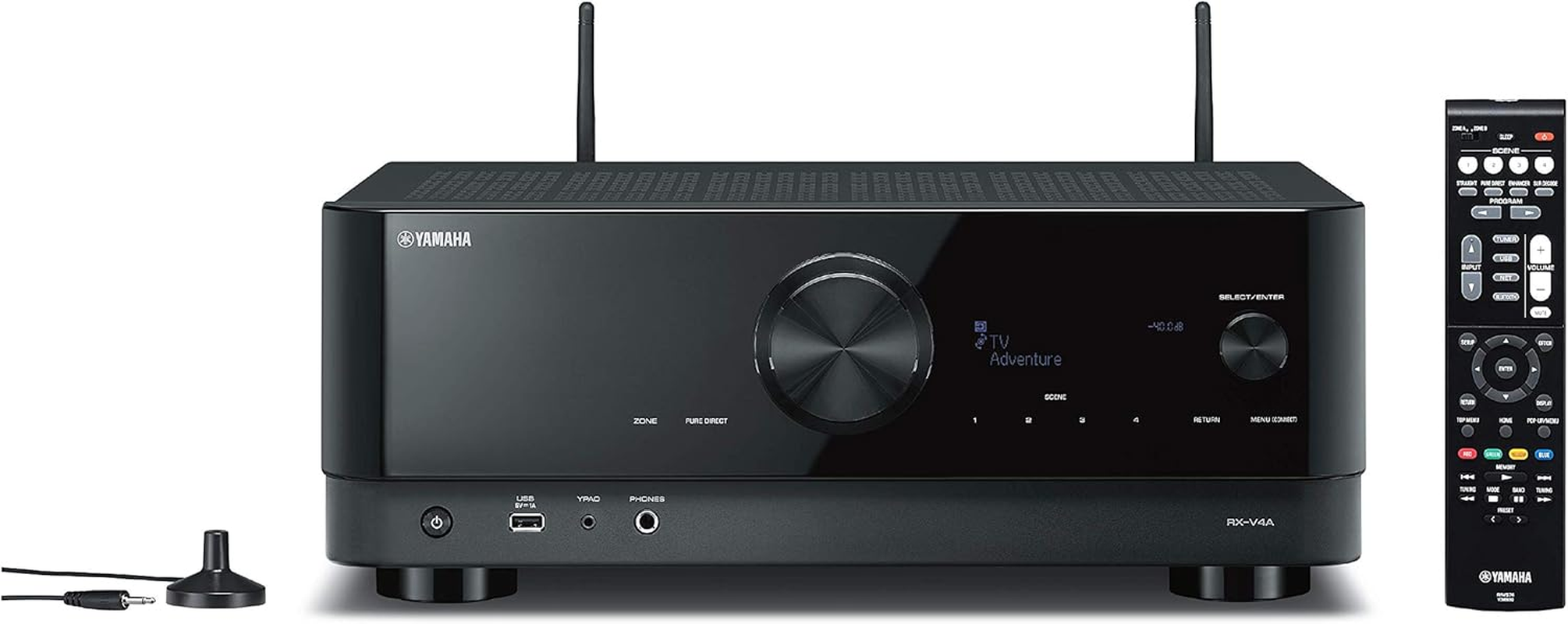 Yamaha RX-V4A 5.2-Channel AV Receiver with Wi-Fi, Bluetooth, Musiccast and Alexa Compatibility, Black image number 1