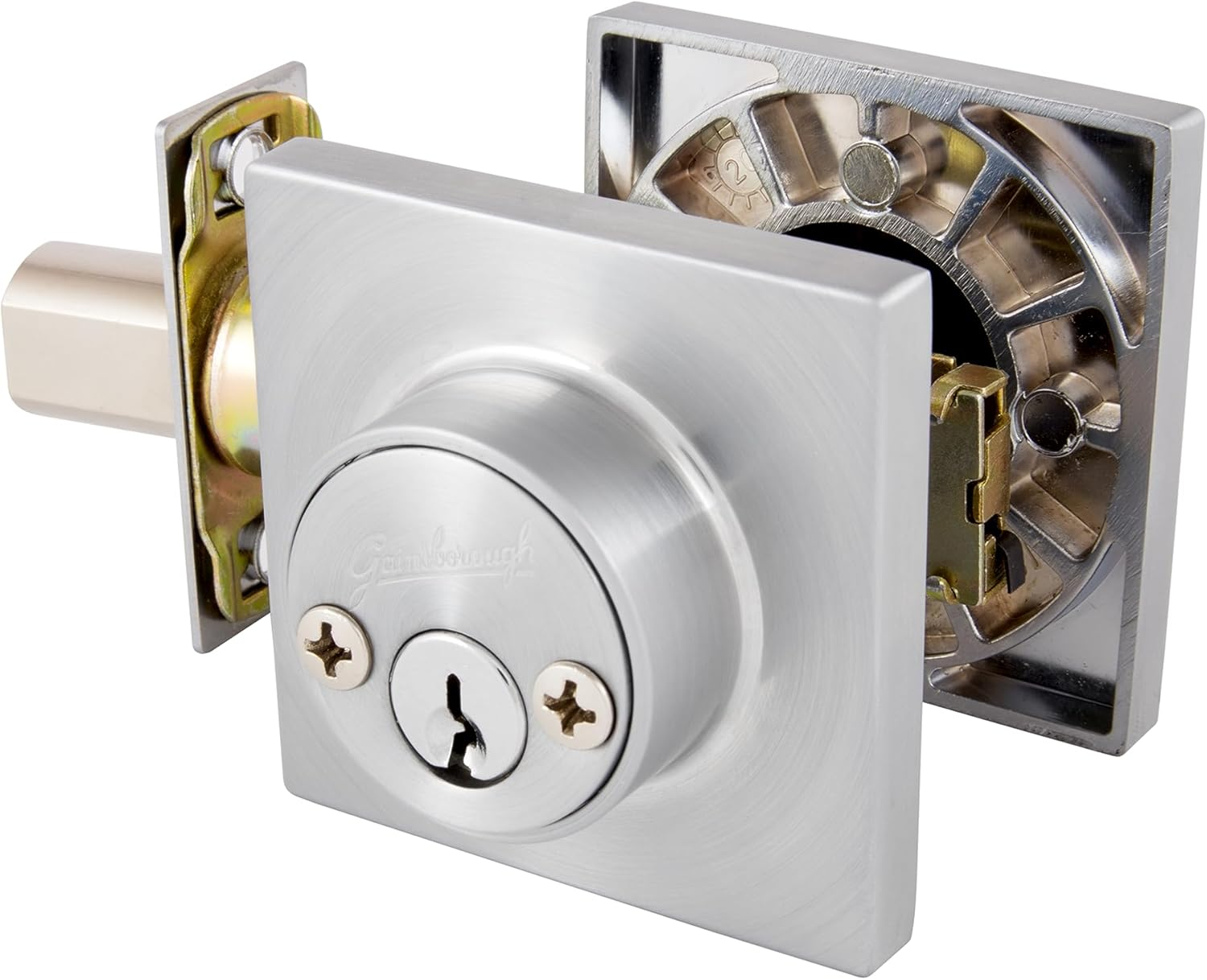 Dani Squaredouble Cylinder Deadbolt Lock, Satin Chrome image number 2