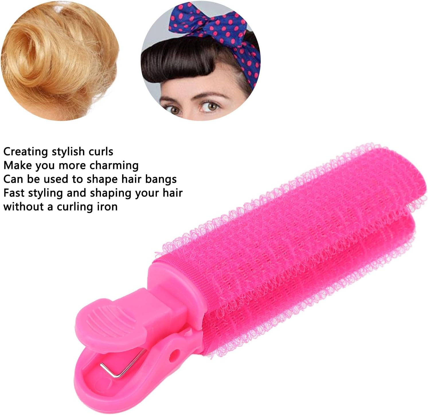 8 PCS Volumizing Hair Clips, Instant Heatless Bang Fluffy Root Clips, Volume Clips for Curly Roots Hair Roller Volume Hair Styling Tool for Kids Girls Women image number 5