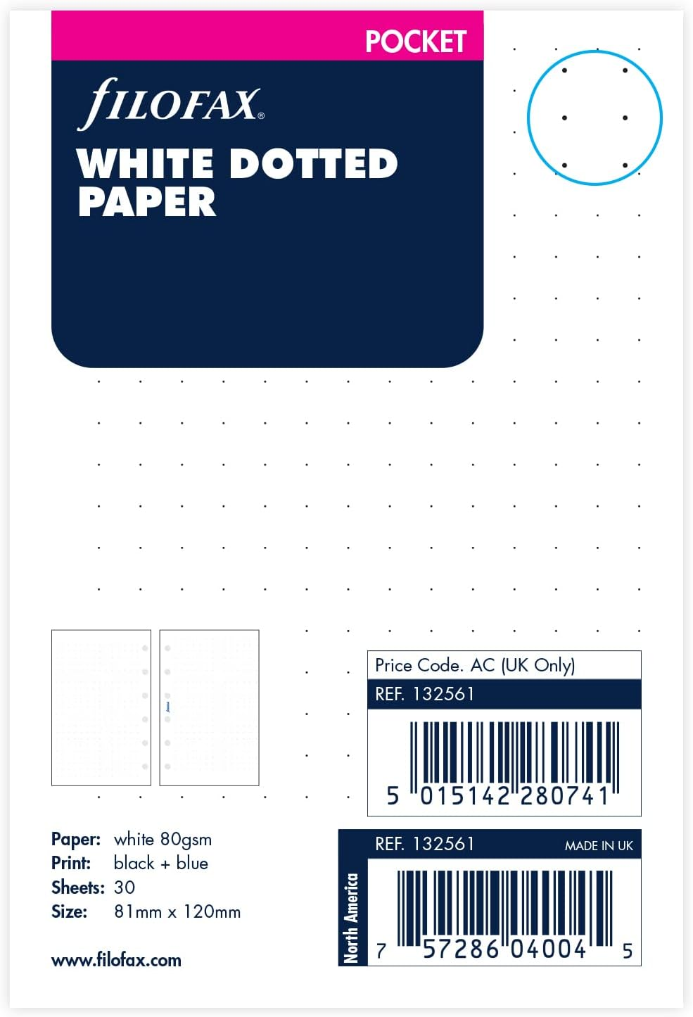 Filofax Pastel Square Journal Refill 60-Pieces, Assorted