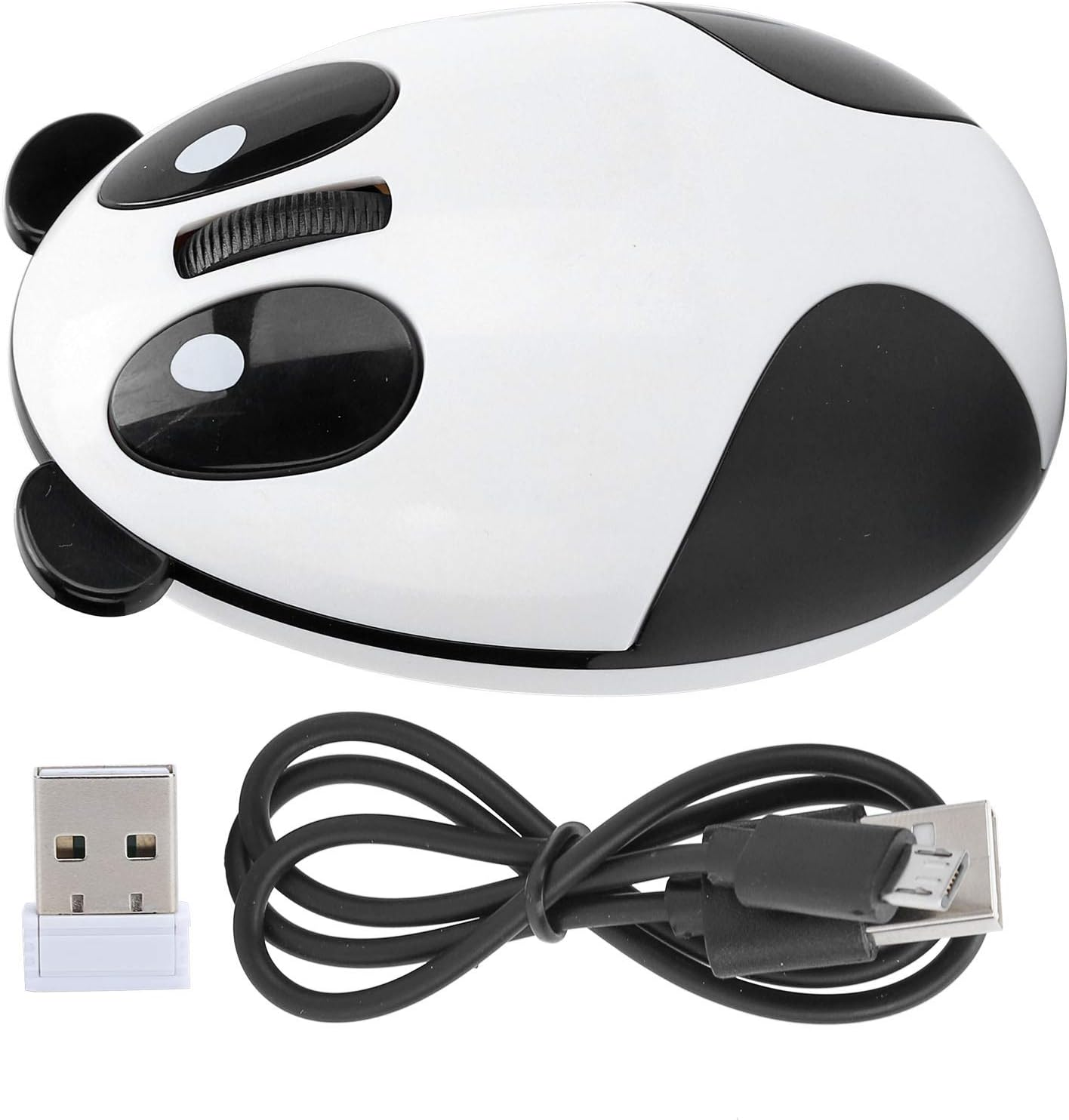 2.4Ghz Wireless Panda Mouse for Windows, Mac OS X, Linux, Android, Ios,Rechargeable Optical Panda Mouse with USB Receiver
