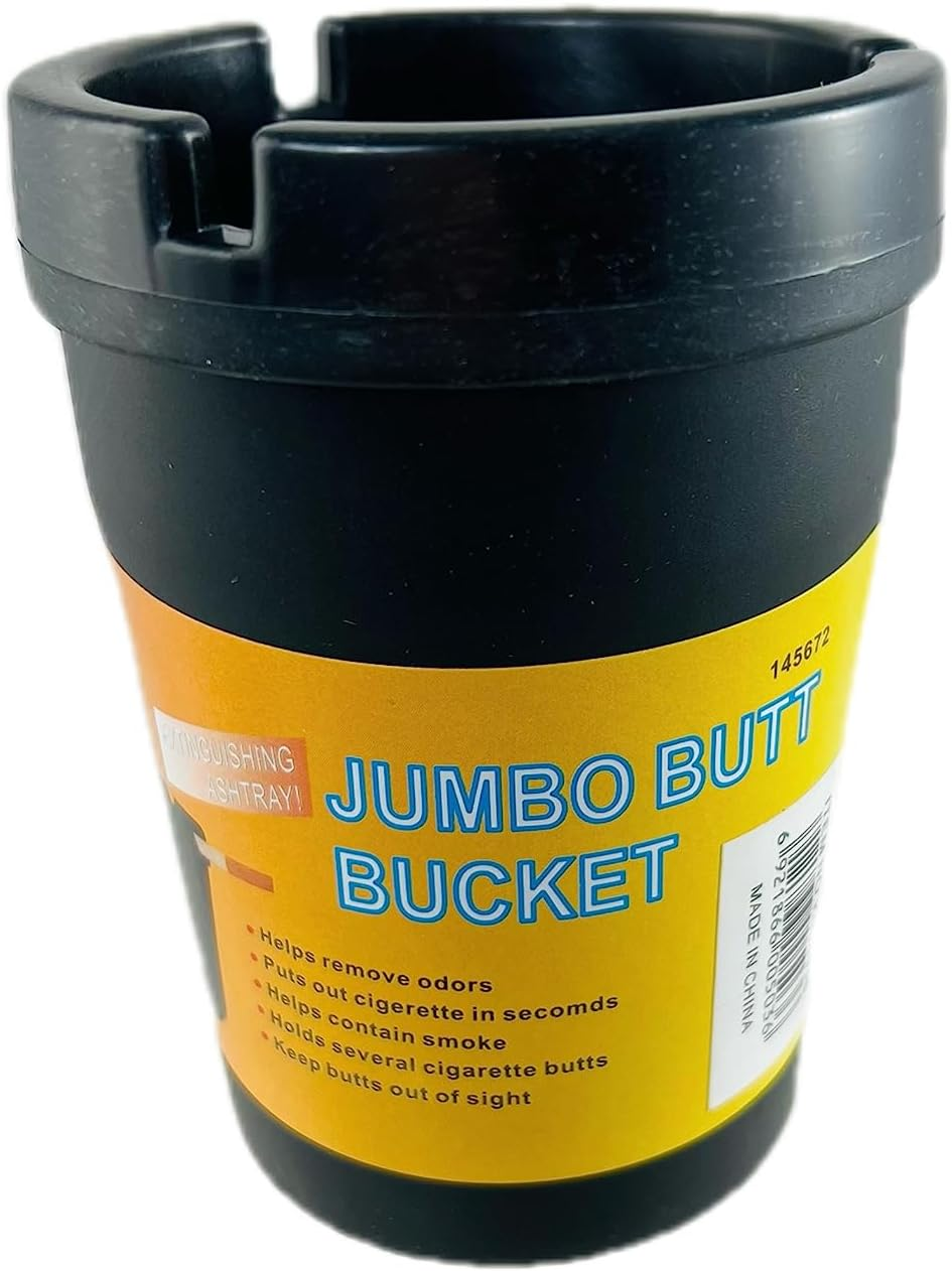 Lylac K005036 Butt Bucket Ashtray, Small, Black