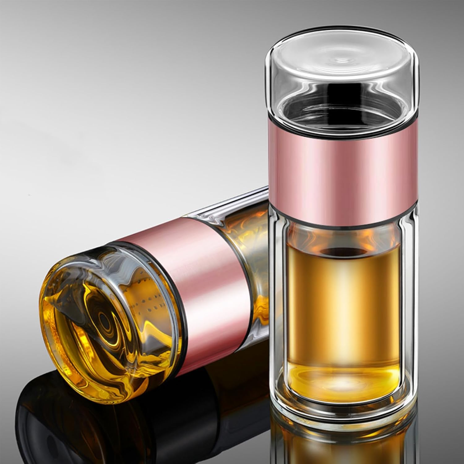 Glass Tea Infuser Bottle,Tea Cup with Infuser,Infusifie Tea Infuser,Joufsonan Infusible Tea Maker,Double-Wall Glass Tea Infuser,Infuser Water Bottle,Tea Tumbler with Infuser,Loose Leaf Tea Steeper image number 5