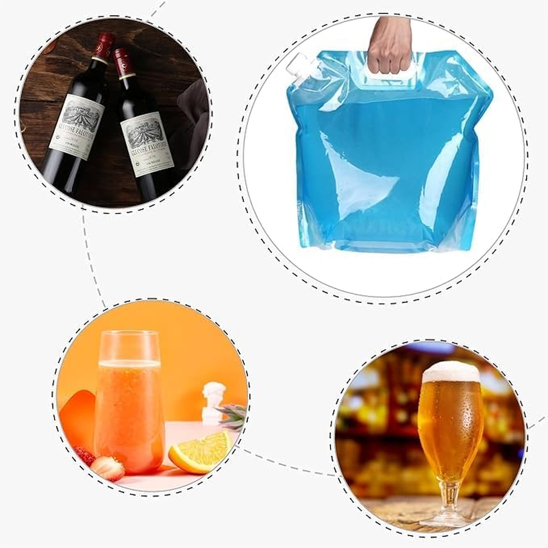 Collapsible Water Container, BPA Free Food Grade Clear Plastic Water Jug with Spout for Sport Camping Riding Hiking, Foldable Emergency Water Bottle image number 1