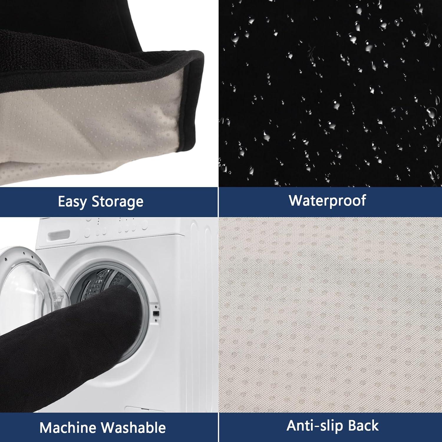 WODHMIEY 2 Pcs Waterproof Sweat Towel Car Seat Cover, 140 X 75Cm, Made from 3 Layers Towel Fabric, Nonslip Backing, Easy Installation, Machine Washable, Suitable for Cars, Suvs and Trucks image number 2