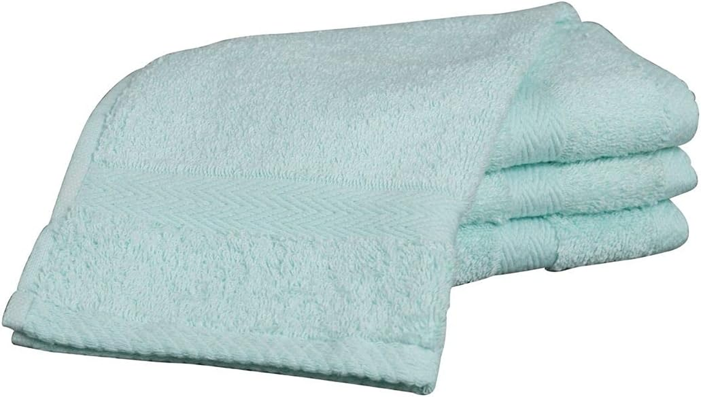 Bentley Priory Luxor Spa Towel 4 Pack of Face Flannels Made from Absorbent 600 GSM Cotton Multi Packs of Wash Cloths (SEAFOAM BLUE)