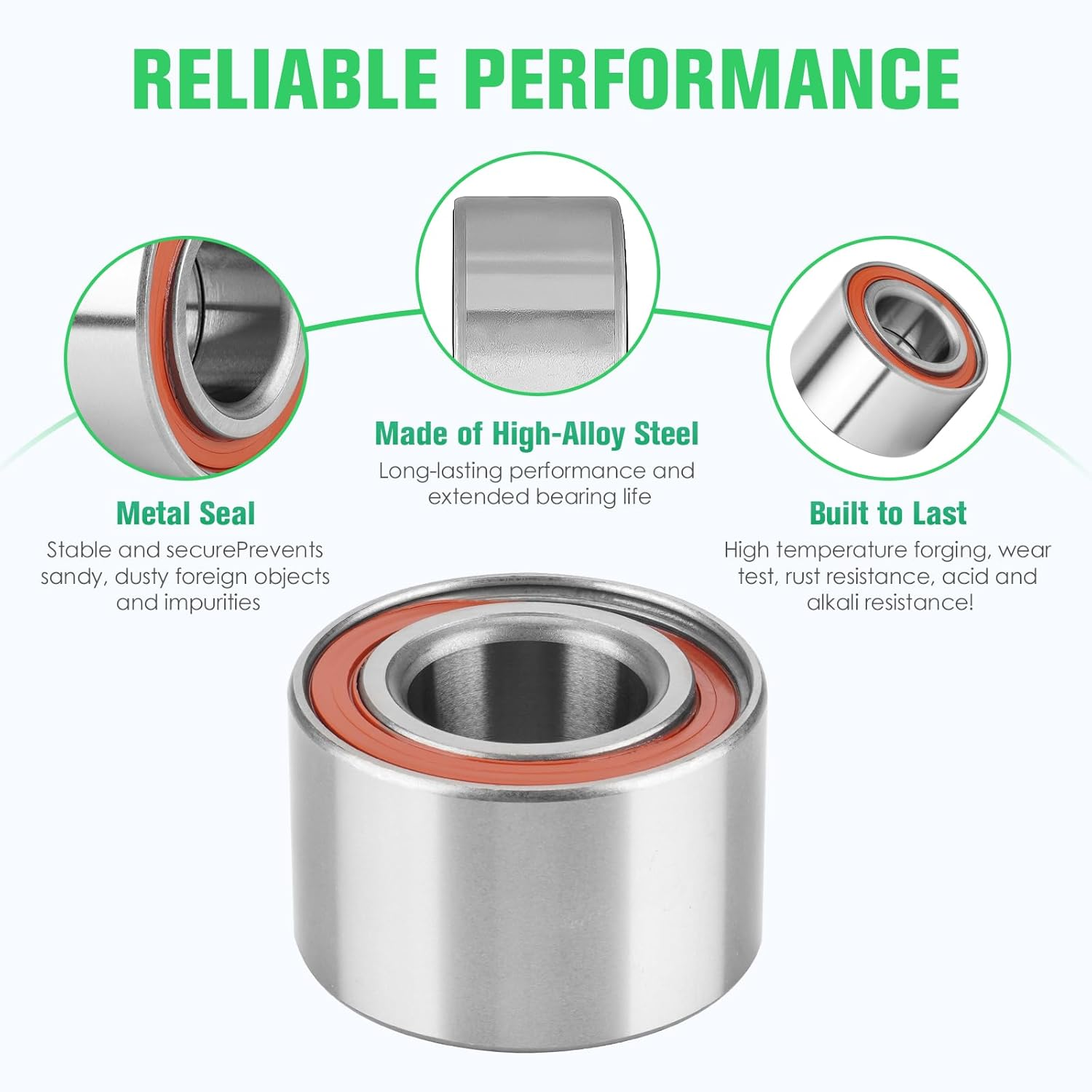 Front Left+Right CV Axles & Wheel Bearing Kit Fit for Can-Am Defender HD5 HD8 HD9 HD10 (XT DPS) 2016-2022; 4340 Chromoly Steel CV Axle Drive Shaft image number 3
