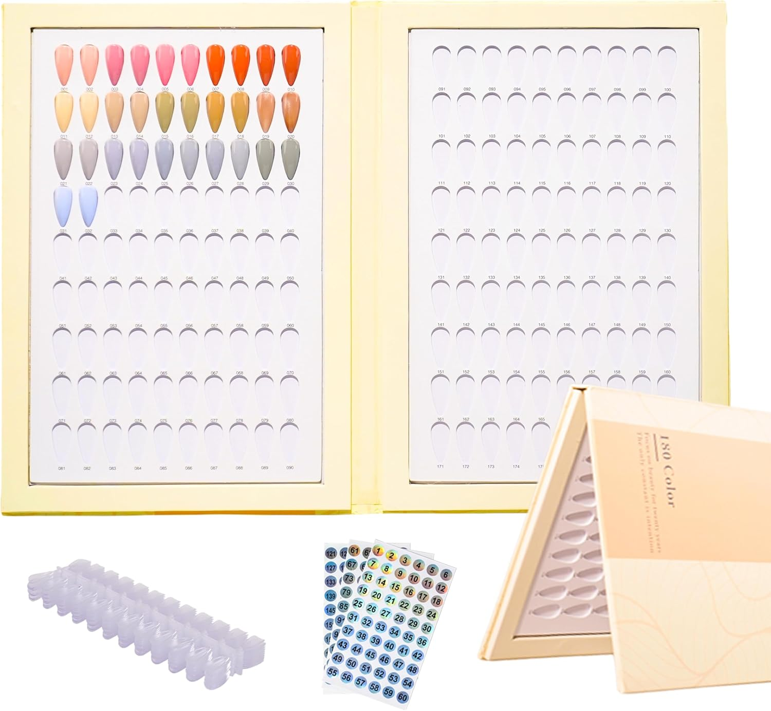 Acycoin2A 180 Nail Color Display Book Chart with 240 Nail Tips (B Style) image number 6