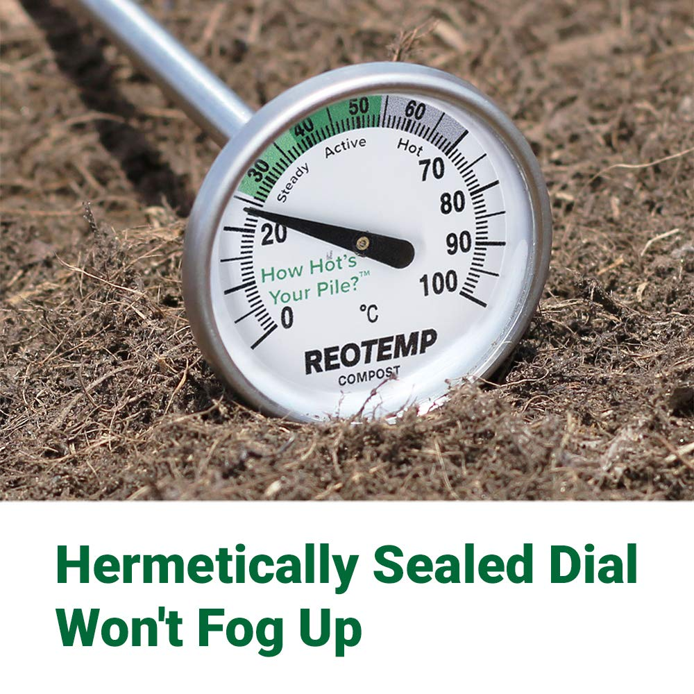 REOTEMP Backyard Compost Thermometer - 20 Stem with Composting Instructions (Celsius) image number 1