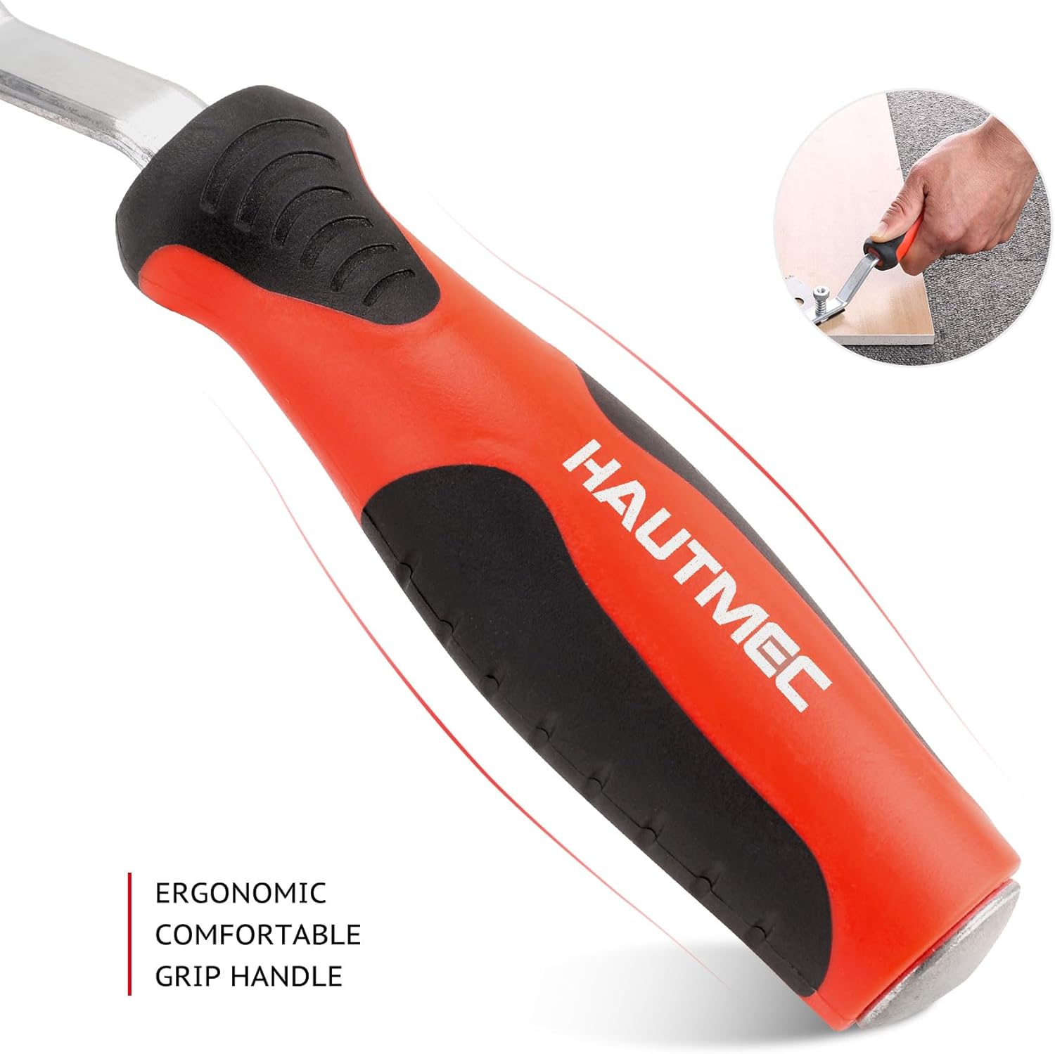 HAUTMEC 10" Reversible Dovetail/Jamb Saw, 12TPI Double Ground Teeth with Spring Loaded Design & Cranked Soft Handle for Flush-Cutting Door Jambs and Millwork for Tile Installation and Prep,Ht0234-Sa image number 3