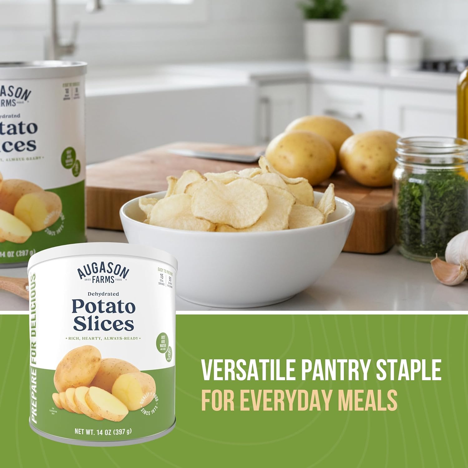 Augason Farms Dehydrated Potato Slices, 20 Oz image number 1