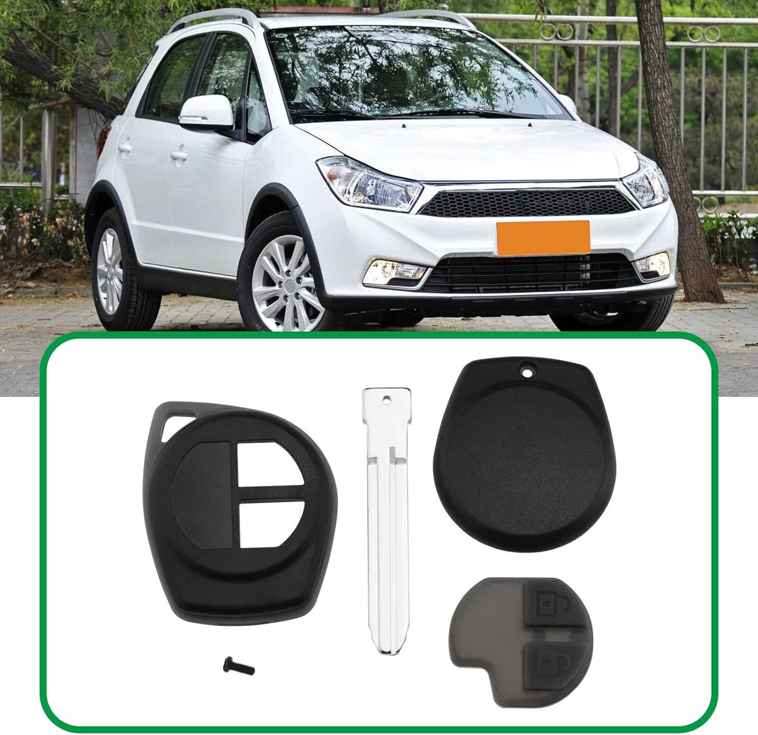 LT Easiyl 2Pcs Key Fob Replacement 2 Button Keypad Car Key Shell Case Compatible with Suzuki Compatible with Alto Compatible with Baleno Compatible with Grand image number 5