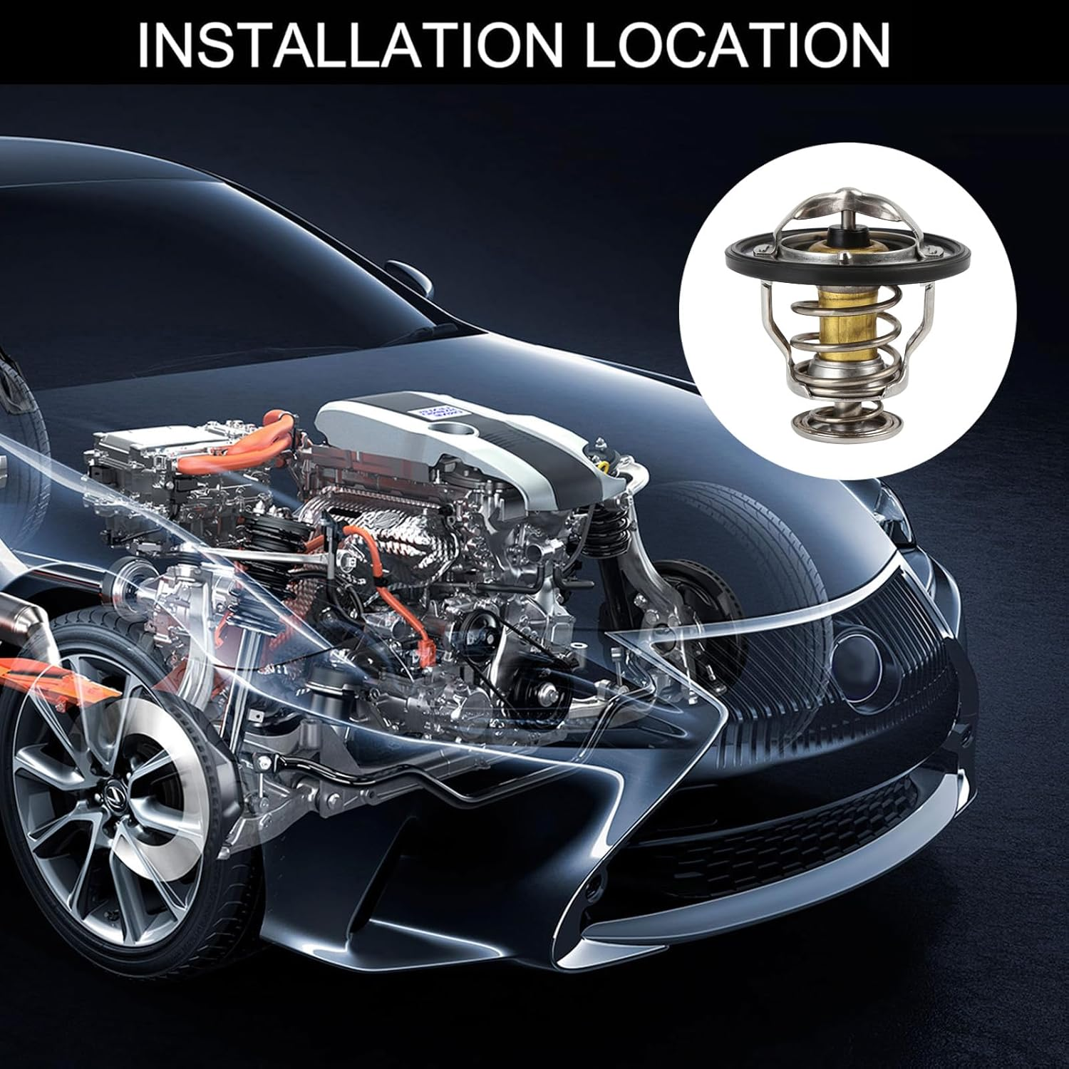 Thermostat for Toyota Lexus Camry, Car Engine Coolant Thermostat Replaces OEM# 90916-A3003 & 90916-03129, Car Accessories image number 4