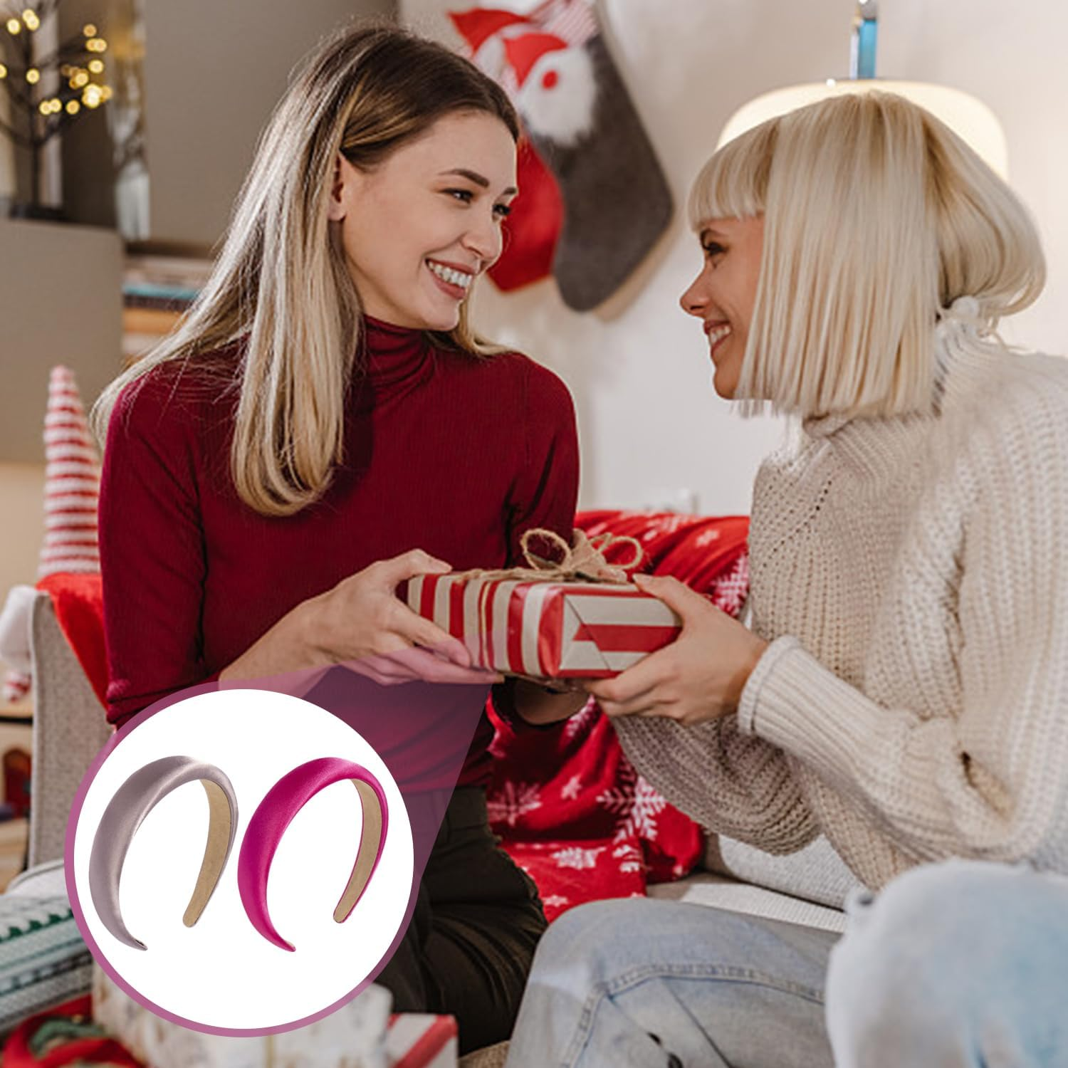 2 Pieces Women'S with Wide Cut Headbands, Eleen Hair Accessories, Non-Slip Headbands, Clothing Accessories, Hairstyle Accessories.