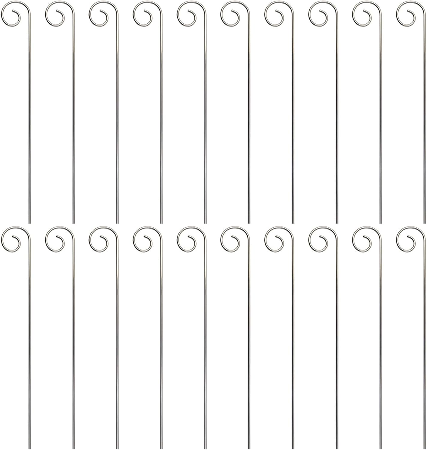 20 Pcs Silver 20Cm Plant Label Hooks Garden Markers Stake Plant Label Holder Plant Label Hanger Garden Plant Sign Stake Rustproof Deformed Garden Plant Sign Hooks Hanging Rods for Flower Planter