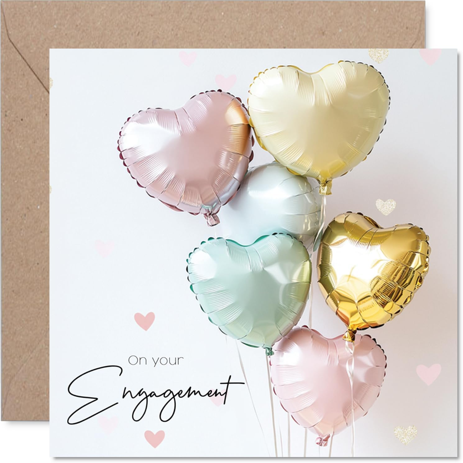 Engagement Card for Couples - Love Heart Balloons - Congratulations Gifts, Congrats Well Done Card for Friends Family Colleague Neighbour, 145Mm Happy Fiance Fiancee Greeting Cards image number 1