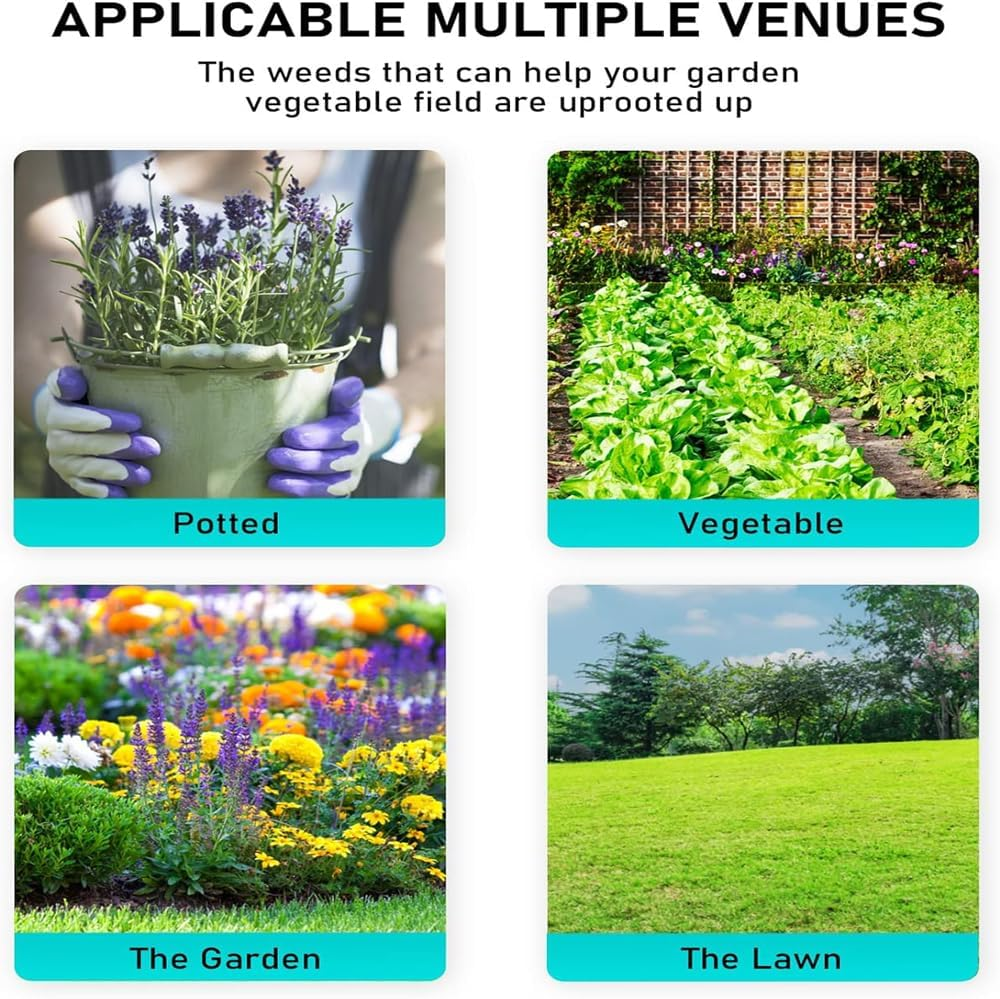 Weed Removal Tool Weed Puller Tool 39.3 Inch Stand up Weed Puller Heavy Duty Long Handle Garden Weeding Tool with 4 Claws Easily Remove Weeds without Bending Pulling or Kneeling