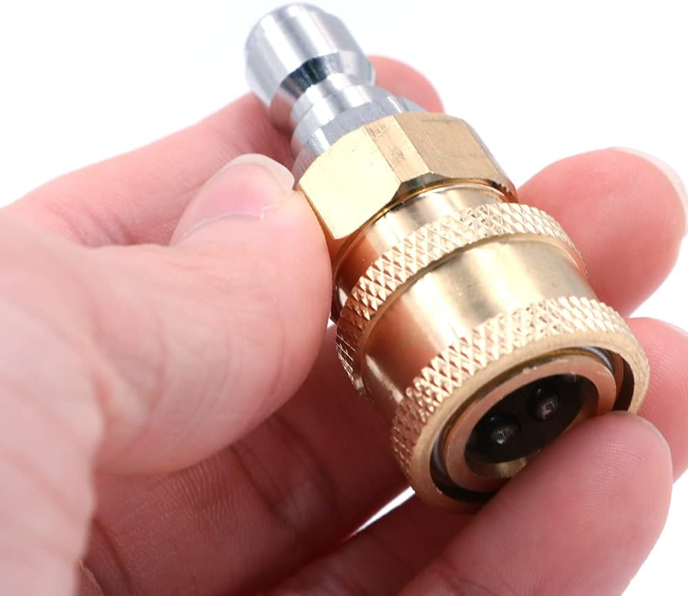 1 Set ZONADA Quick Connector Pressure Washer Fittings, M14 Female Thread Tap Connector & Male Thread Brass Quick Connector, 1/4" Pressure Washer Adapter Set image number 6