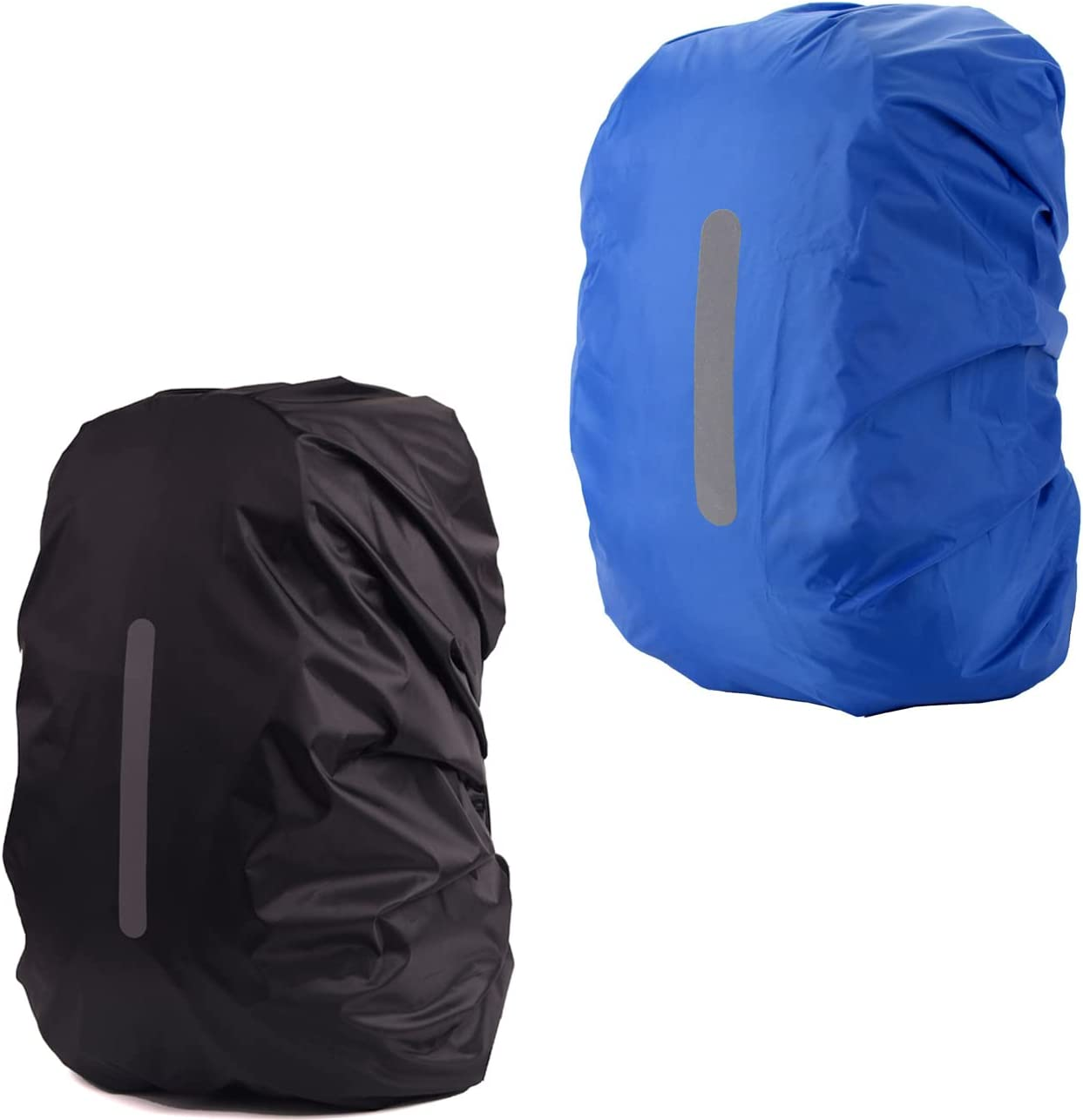 MOPHOEXII 2 Pack Waterproof Rain Cover for Backpack, Backpack Rain Cover with Reflective Strip，Rucksack Rain Cover for Bicycling/Hiking