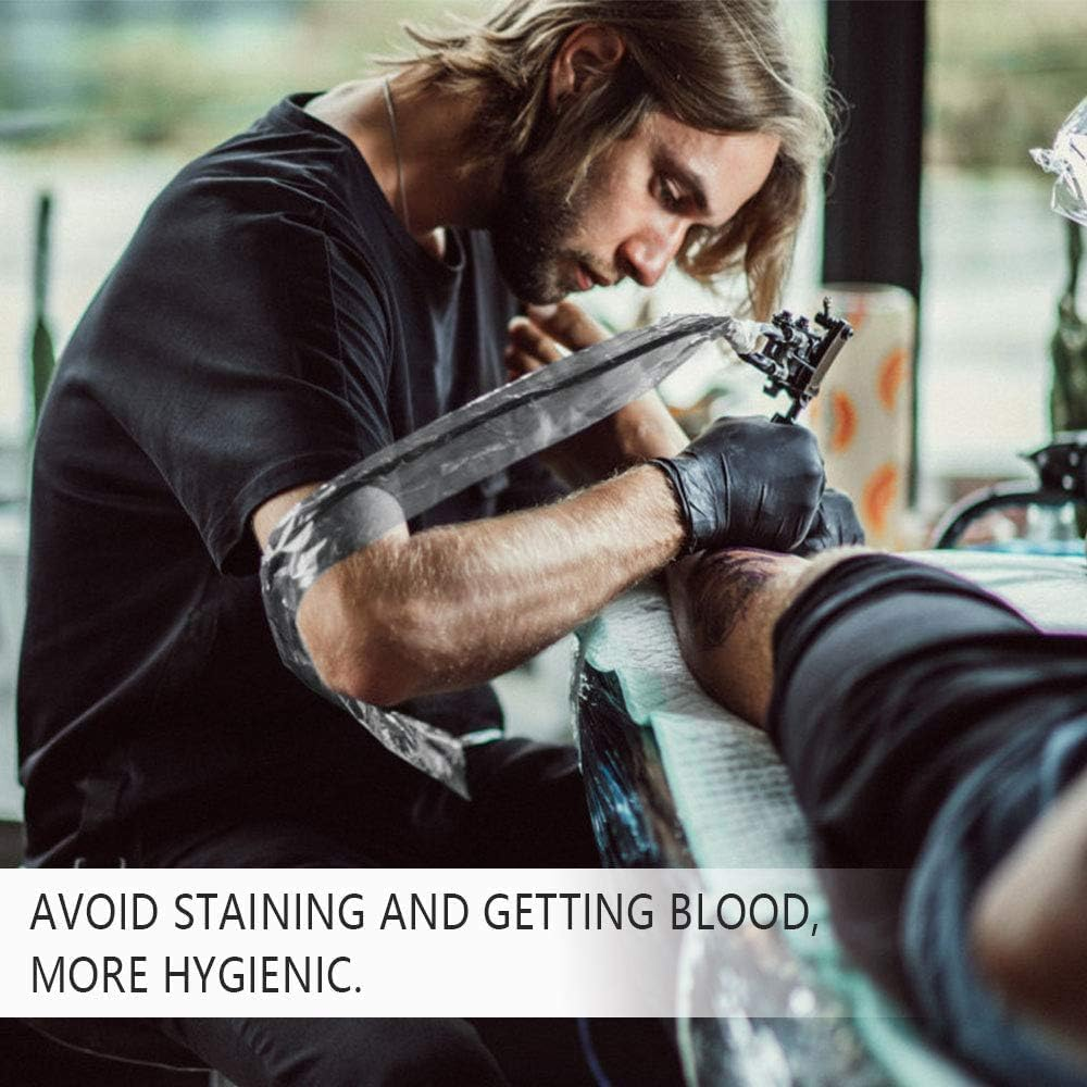 200Pcs Tattoo Machine Covers (2 Inch X 24 Inch) Tattoo Clip Cord Cover Disposable Tattoo Pen Covers Tattoo Machine Sleeves Bags Pen Type Covers Bag Tattoo Grip Sleeve (Large,Black)