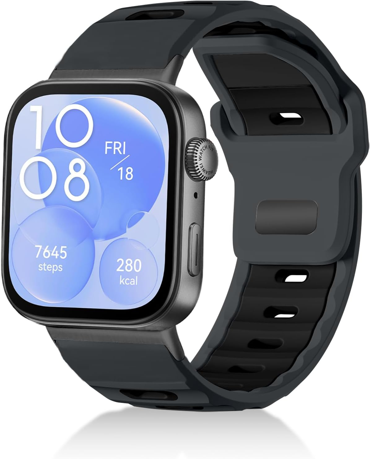 Chinbersky Silicone Marine Strap Compatible with Huawei Watch Fit 3/Fit4/Fit4 Pro Bracelet Men Women Durable Good Fit Waterproof Soft Sport Replacement Wristbands for Huawei Fit 3/4/4 Pro Bracelet