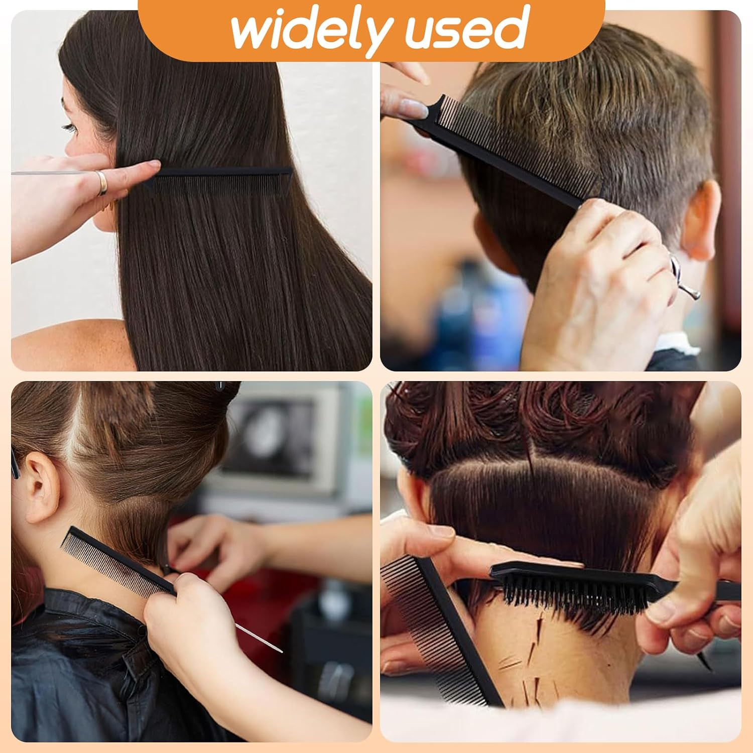 Daryunk 3 Pieces Hair Brush, Teasing Comb, Double Sided Hair Edge Brush, Rat Tail Comb, Plastic Bristle Hair Brush, for Teasing Hair Slicking Brushing Combing Styling image number 5