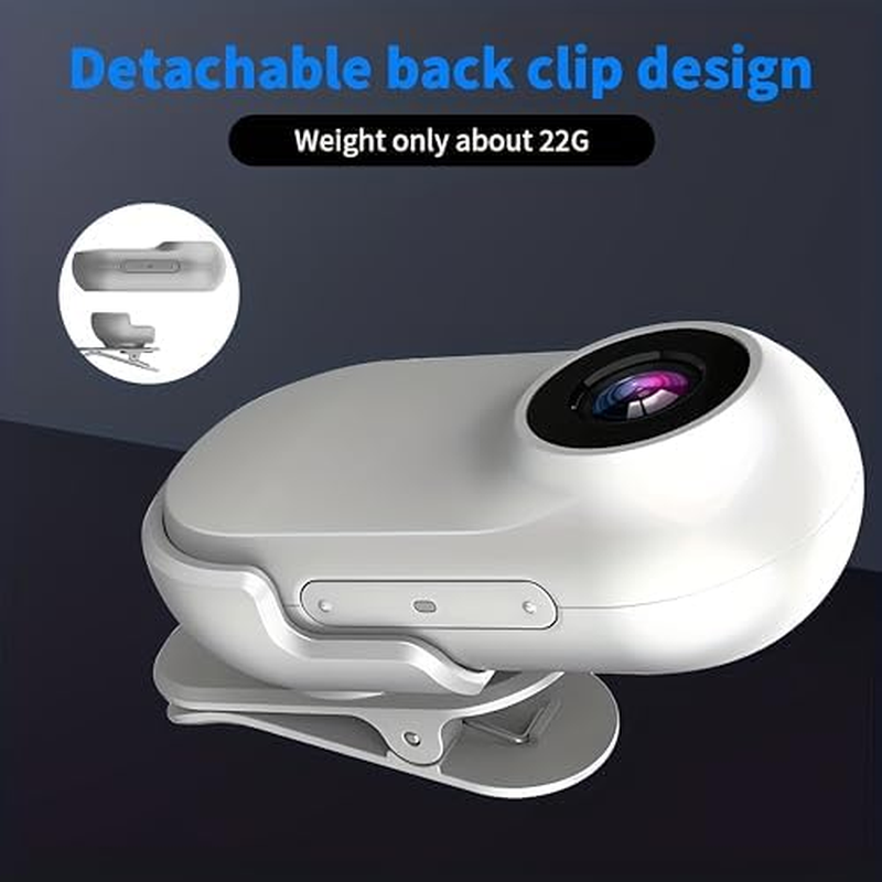 Bewinner Cat Camera Collar, 170&deg; Wide Angle Pet Sports Camera with 0.96 Inch LCD Screen, HD 1080P Multifunctional Pet Cat Tracker for Video Recording, White image number 6