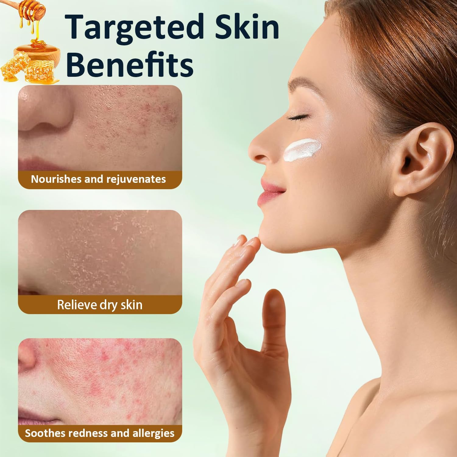 Tallow and Honey Balm, Beef Tallow and Honey Balm, Refreshing and Non Greasy Texture, Deeply Penetrate Skin, Absorbs Quickly for Hydrate Skin, Leaving It Feeling Soft, Supple and Glowing - 3 Pcs image number 7