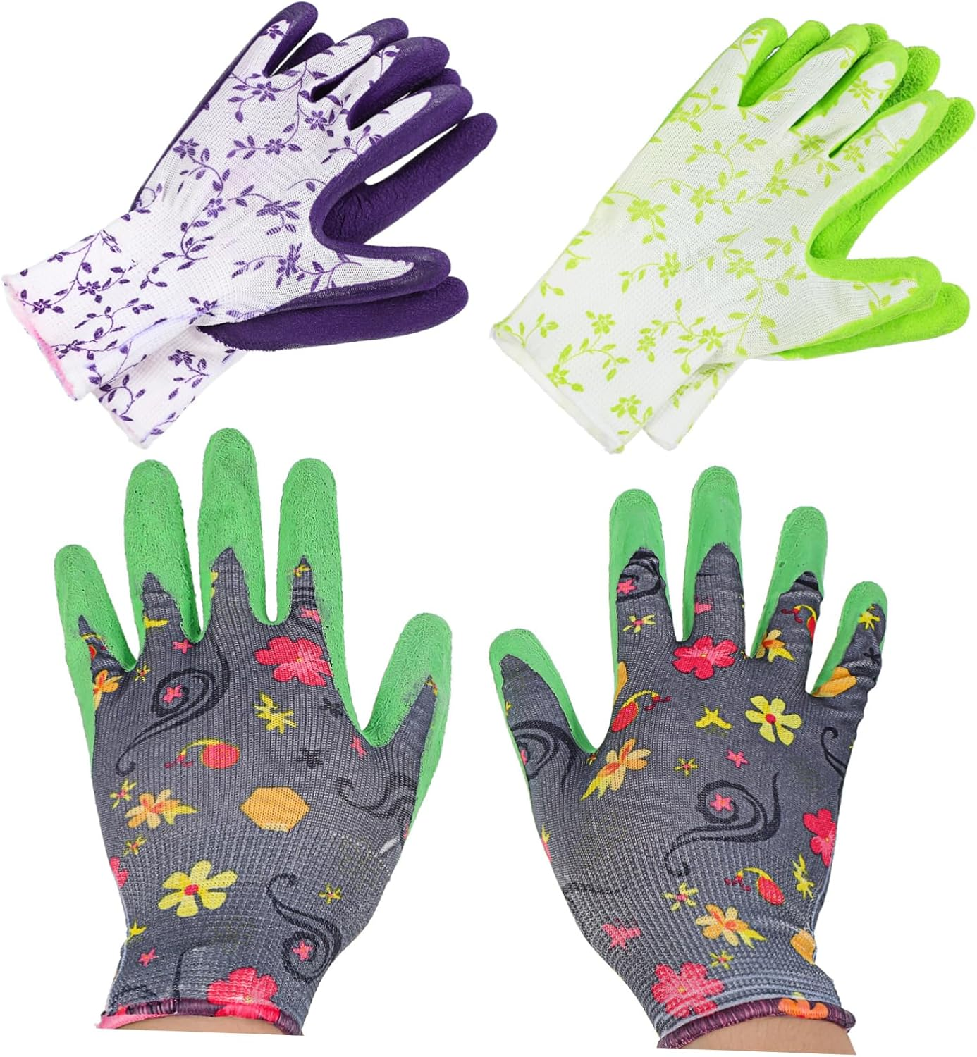 Kisangel 3Pairs Protective Gloves Work Gloves Gardening for Men Women for Gardening Construction Yardwork image number 3