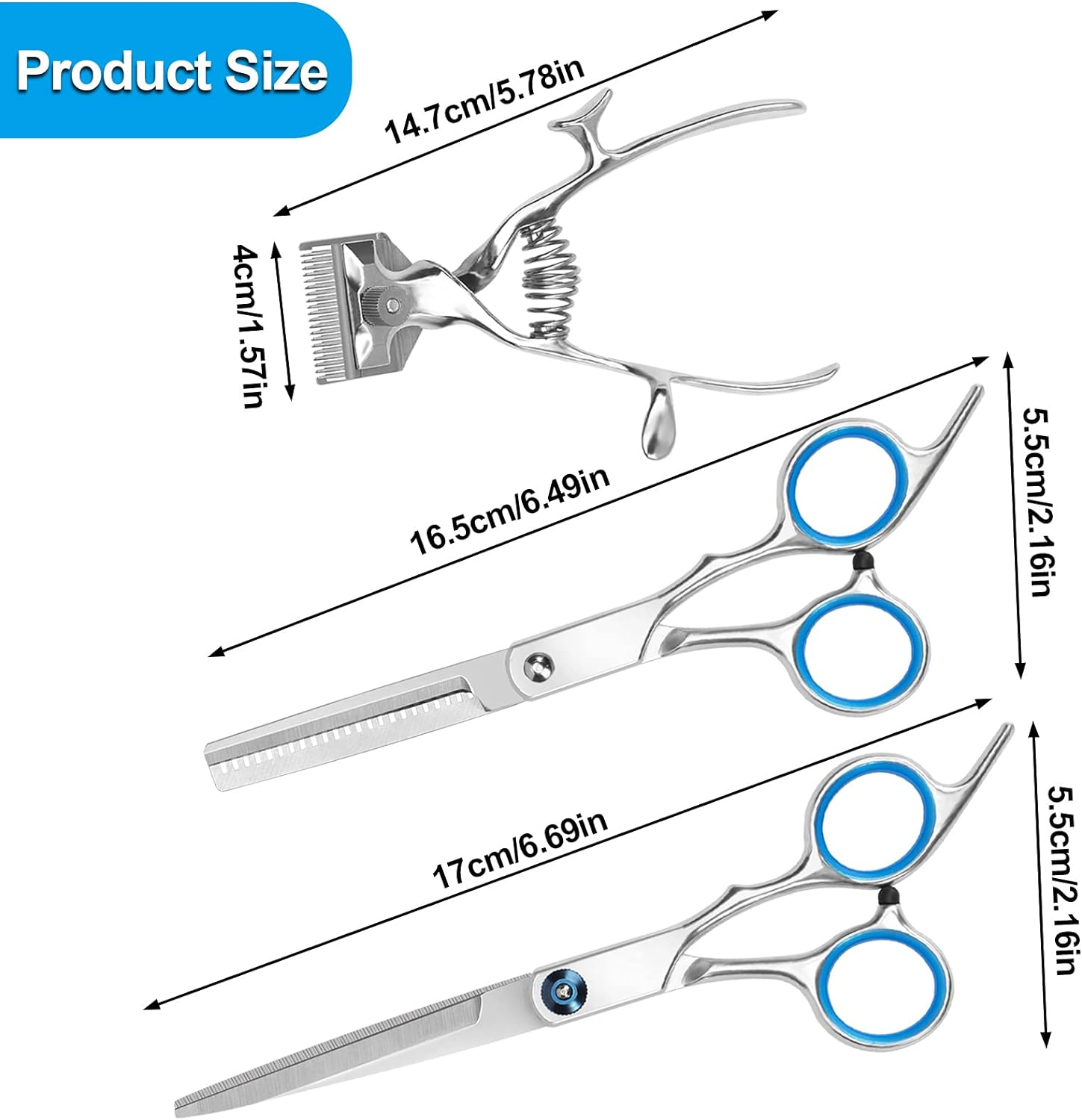 Manual Clippers Haircut Old Fashion Hand Hair Clipper with 2 Hair Cutting Scissors,Portable Hand Push Haircut Low Noise Non-Electric Hair Cutter for Hair Removal image number 3