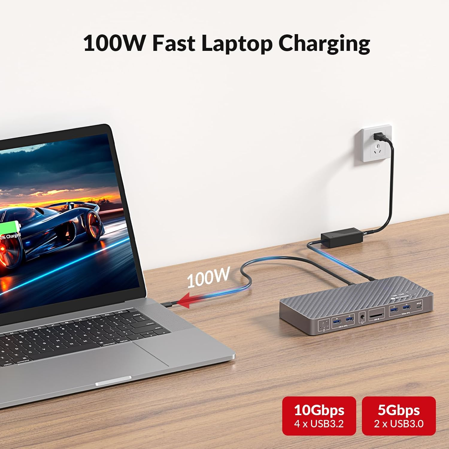 AV Access 8K KVM Switch 2 Monitors 2 Computers for Laptop & Desktop, 100W USB-C Charge for Laptop, Ethernet, Docking Station Dual Monitor 8K@60Hz/4K@165Hz, 4Xusb 3.2, Audio, SD, Wired Remote Control