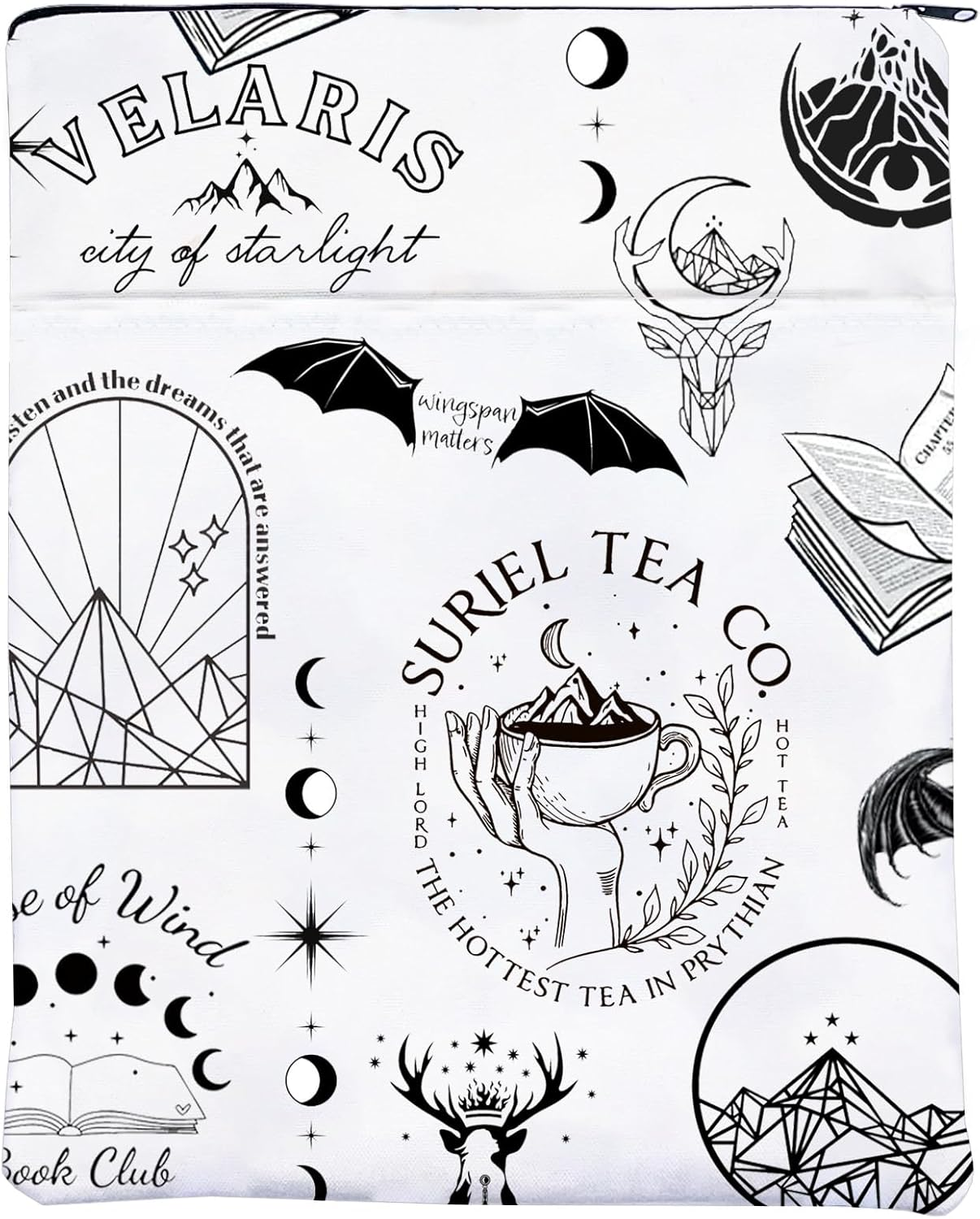 Velaris the City of Starlight Book Sleeve ACOTAR Inspired Book Covers (Velaris Black, Medium)